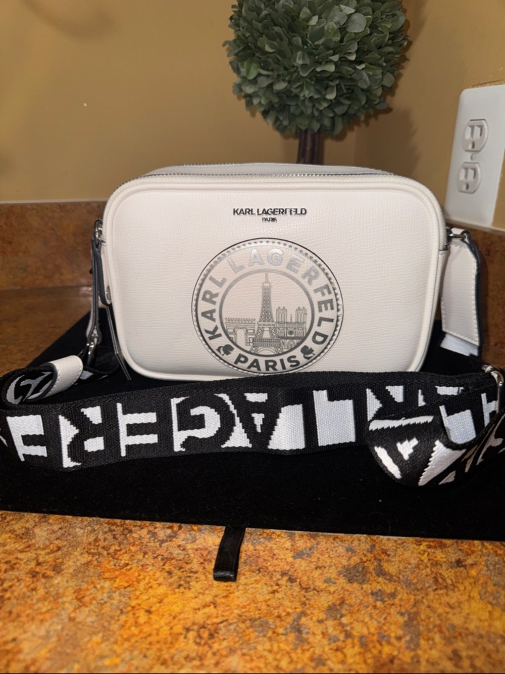 Karl Lagerfeld White Camera Bag NWT